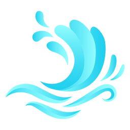 Wellenozean flach PNG-Design
