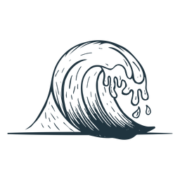 Wave sea sketch PNG Design