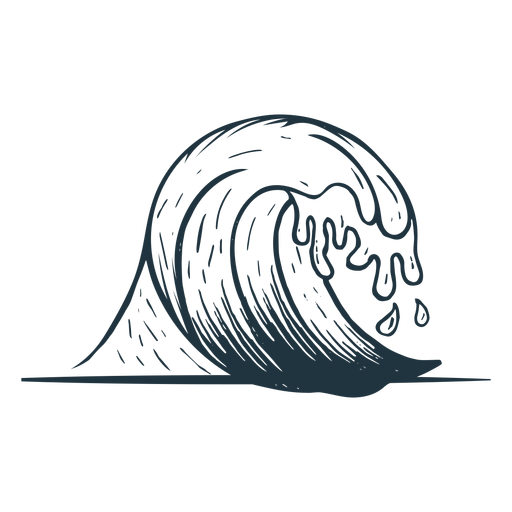 Bosquejo de mar de onda Diseño PNG