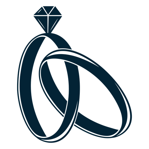 Silueta de anillo de boda Diseño PNG