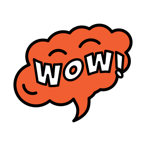 Wow sticker PNG Design