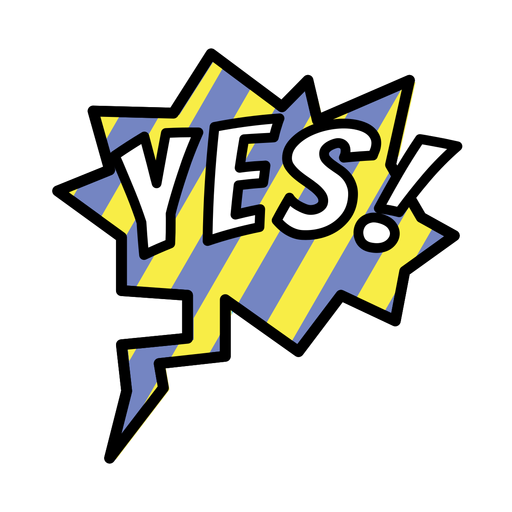 Yes sticker PNG Design