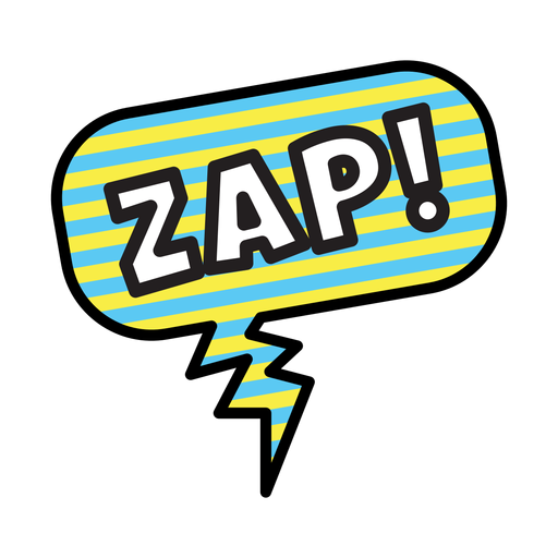 Pegatina zap Diseño PNG