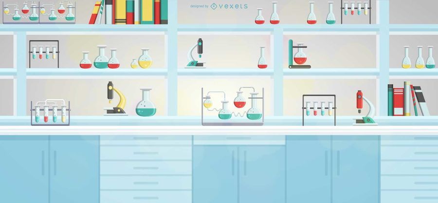 Laboratory Equipment Shelf Illustration Laboratory Equipment Shelf Illustration