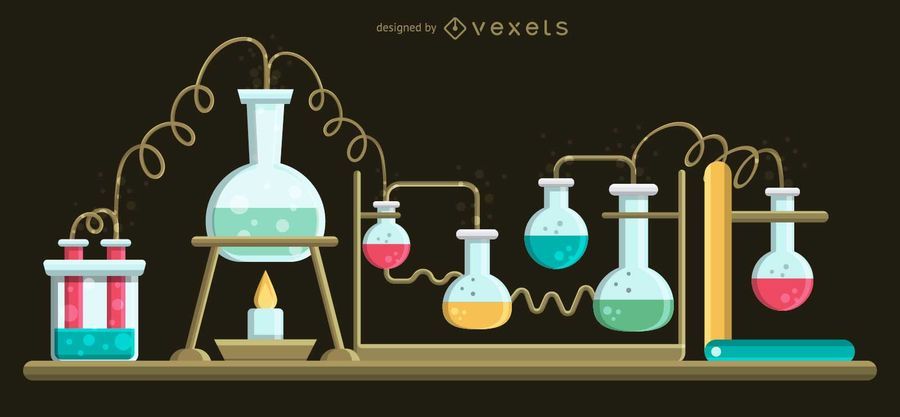 Set of Boiling Flasks Illustration Set of Boiling Flasks Illustration