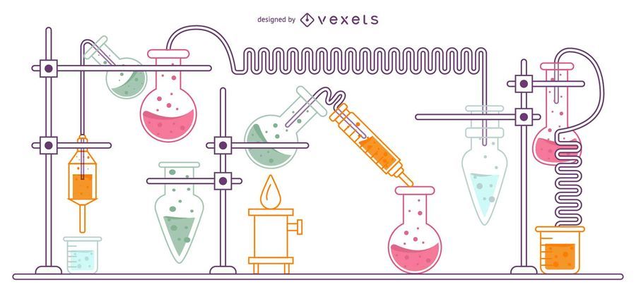 Experiment Flask set Illustration Experiment Flask set Illustration