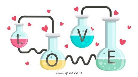 Ilustración de fórmula de amor