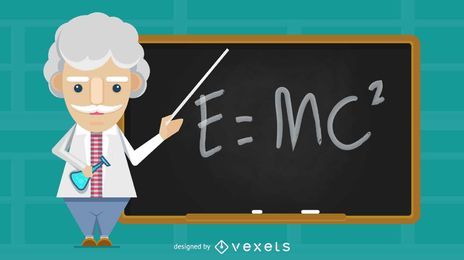 Ilustración de profesor de ciencia antigua Ilustración de profesor de ciencia antigua