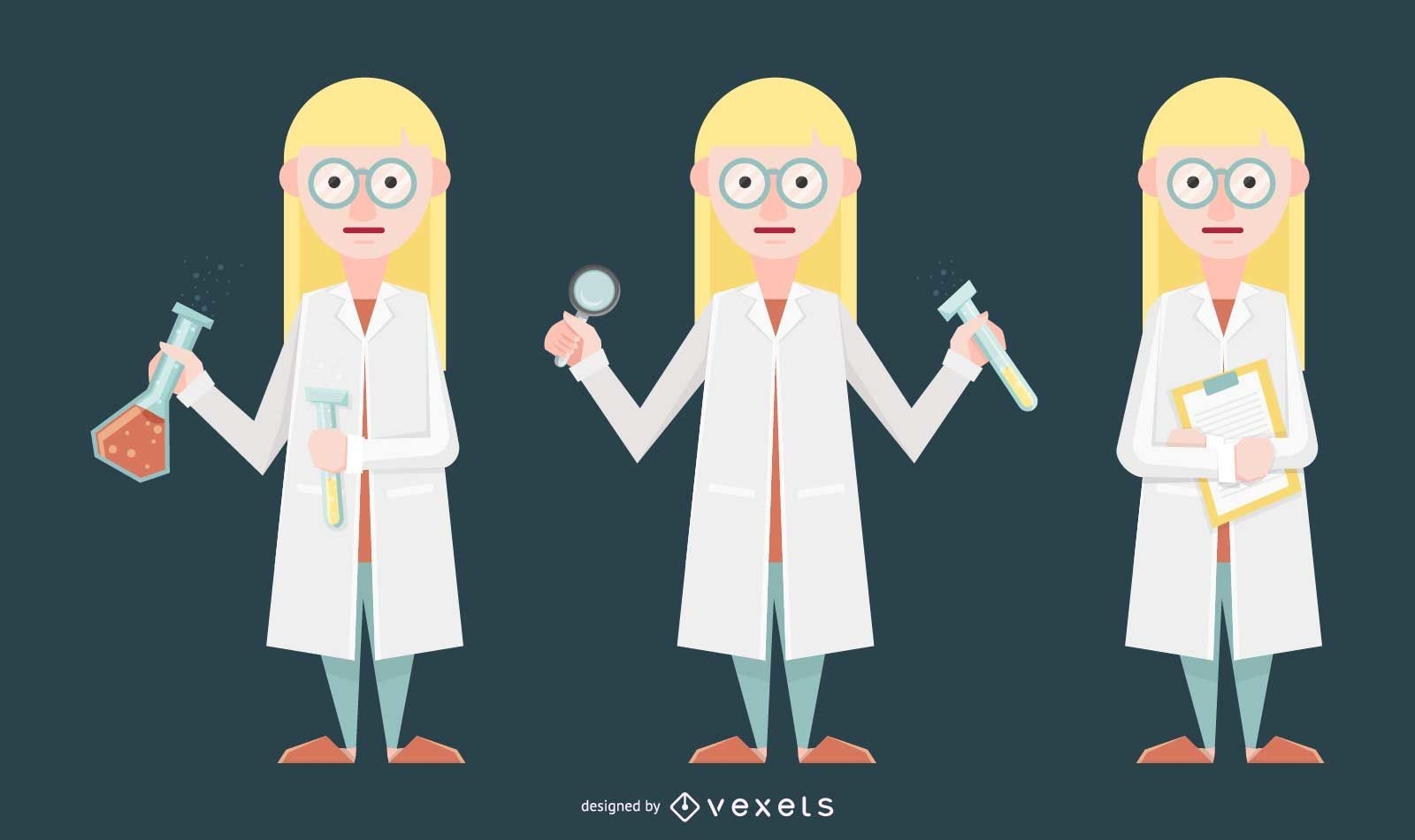 Ilustração de cientista feminina