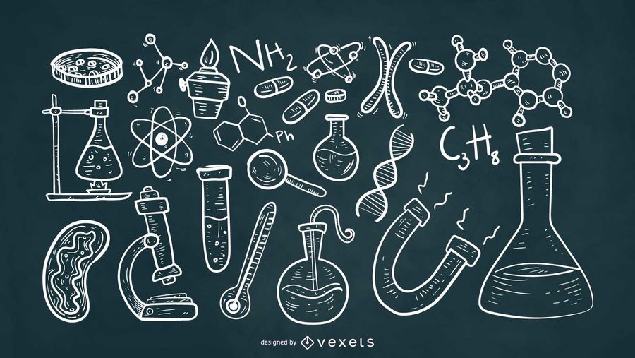 Wissenschaftliche Elemente Kreidestil Wissenschaftliche Elemente Kreidestil