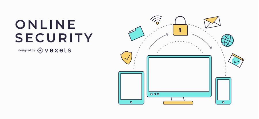 Online Security Banner Illustration Online Security Banner Illustration