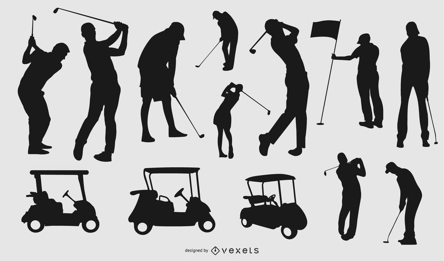 Golf Elements Silhouette Golf Elements Silhouette