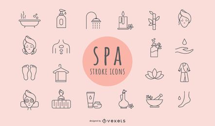 Spa Elements Stroke Icons Spa Elements Stroke Icons
