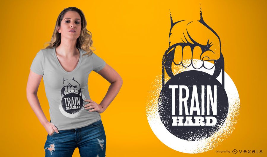 Trainieren Sie harte Untertitel-T-Shirt Design Trainieren Sie harte Untertitel-T-Shirt Design