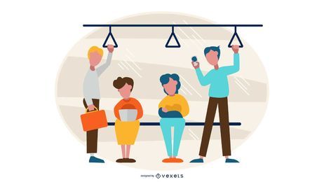 Ilustração de passageiros de trem Ilustração de passageiros de trem