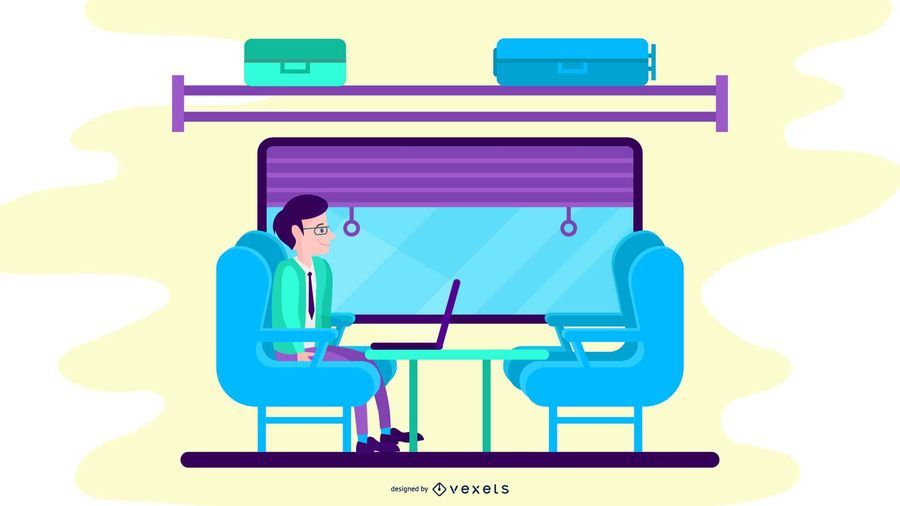 Business Class Train Illustration Business Class Train Illustration