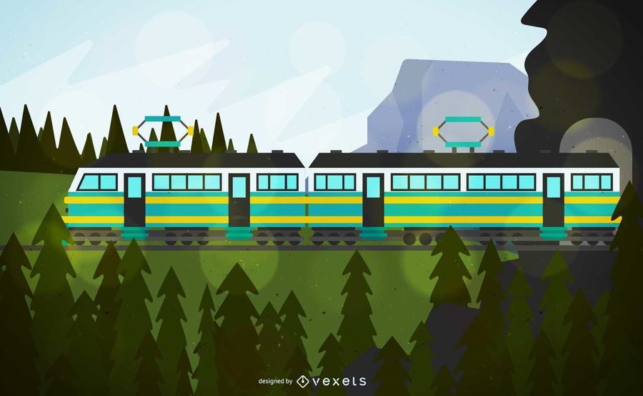 Cable Train Vehicle Illustration Cable Train Vehicle Illustration