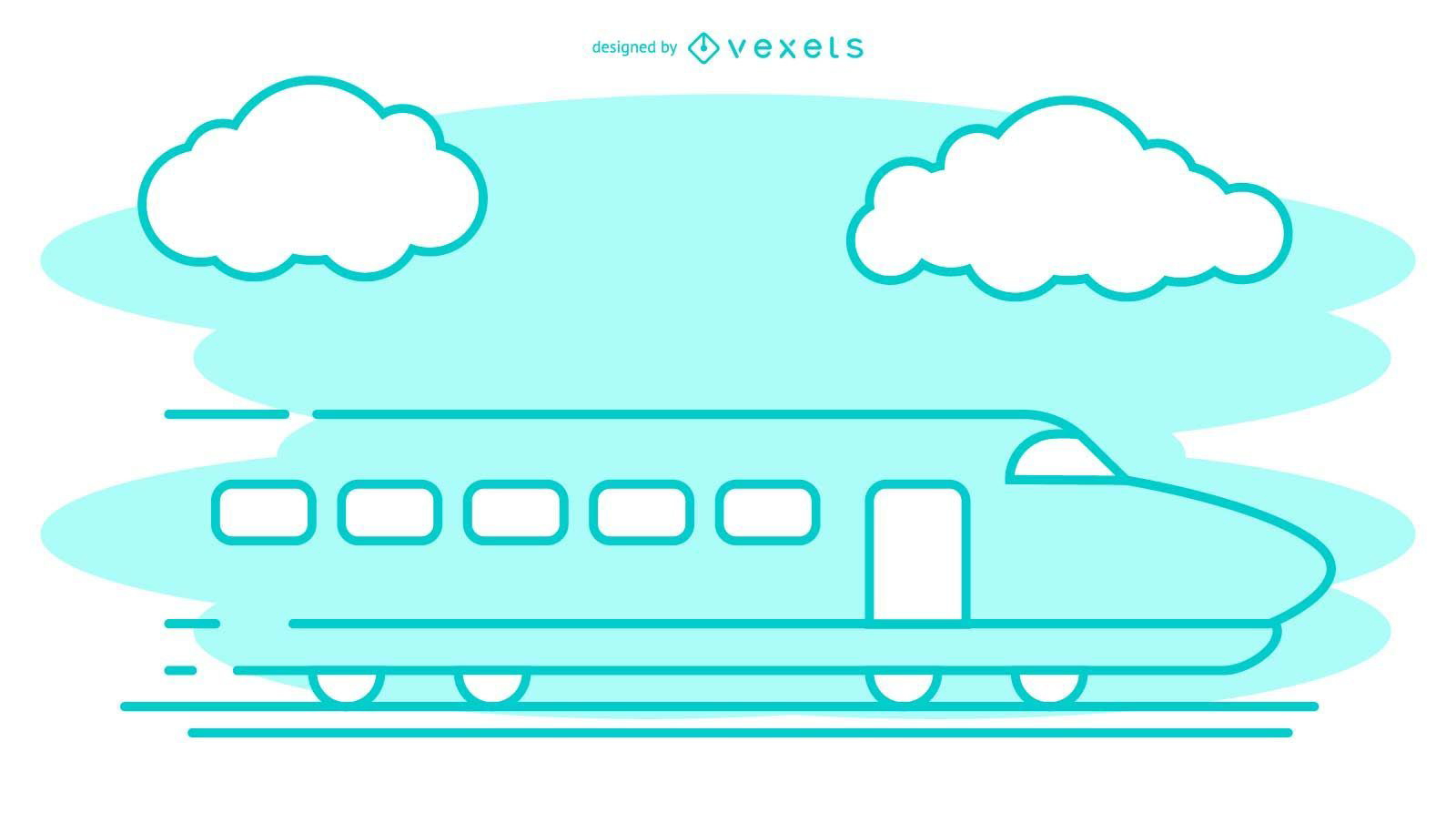 Ilustração de traço de trem-bala