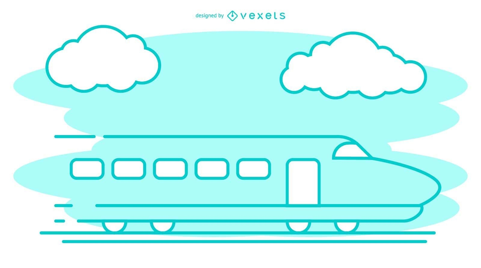 Ilustración de trazo de tren bala