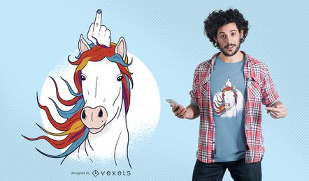 Unicornio diseño de camiseta de dedo medio Unicornio diseño de camiseta de dedo medio