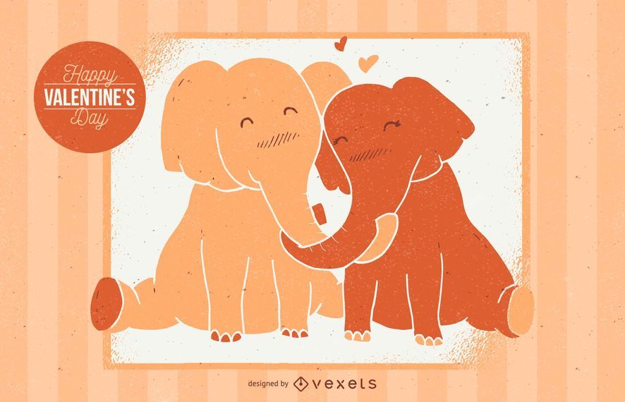 Valentine Elephant Illustration Valentine Elephant Illustration