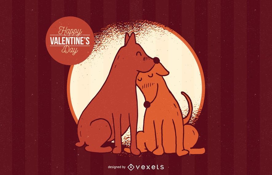 Ilustración de amor de perro de San Valentín Ilustración de amor de perro de San Valentín