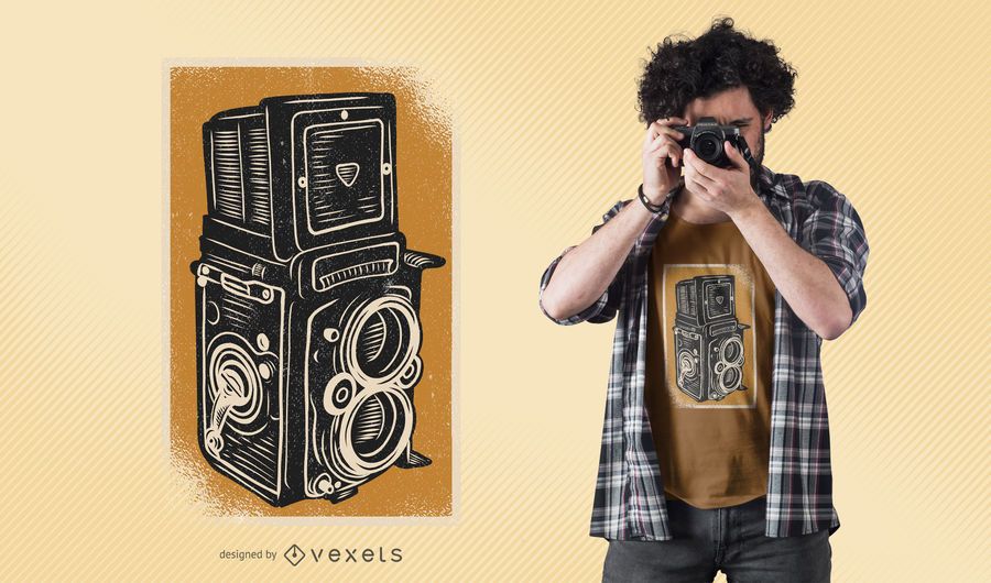 Vintage Rolleiflex Camera T-Shirt Design Vintage Rolleiflex Camera T-Shirt Design