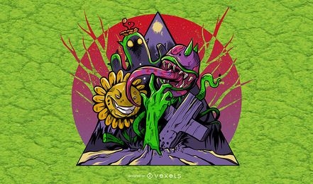 Plants & Zombies Illustration