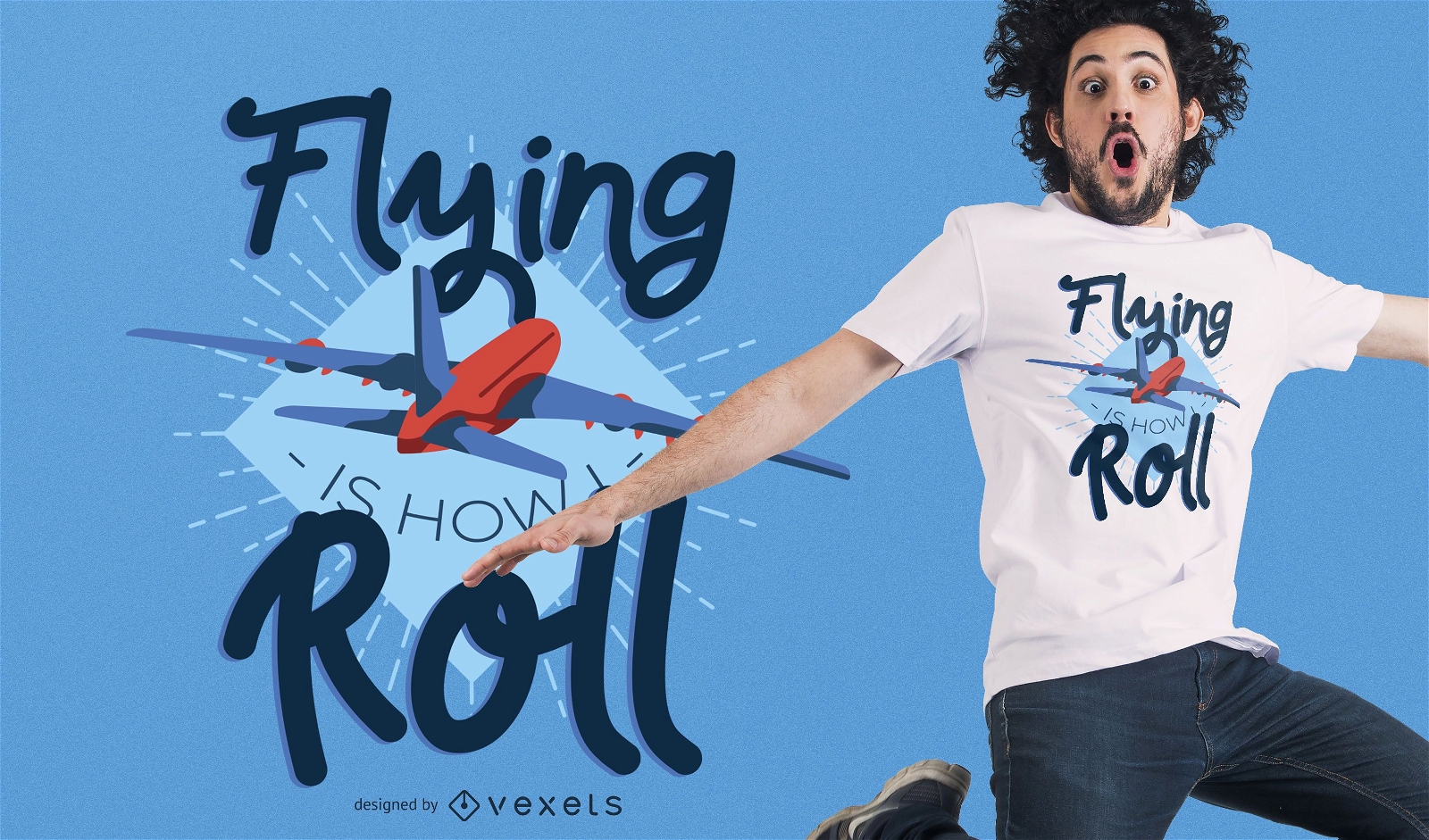 Flying Airplane T-Shirt Design
