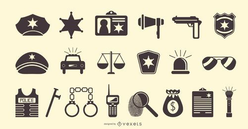 Polizei Flat Icon Set