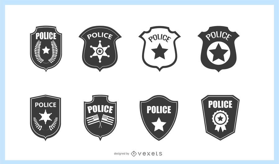 Conjunto de placas de policía Conjunto de placas de policía