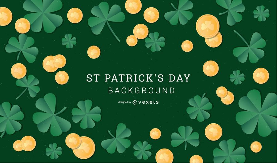 St Patrick's Day Clover and Coin Design St Patrick's Day Clover and Coin Design