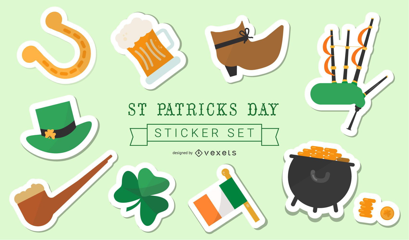 St Patrick's Day Sticker Set