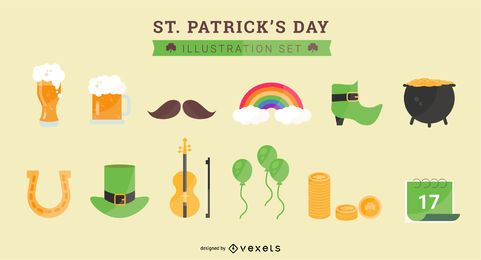 Conjunto de ilustración del día de San Patricio Conjunto de ilustración del día de San Patricio