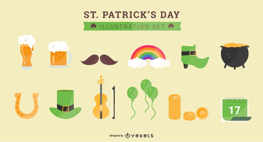 Saint Patrick's Day Illustration Set Saint Patrick's Day Illustration Set