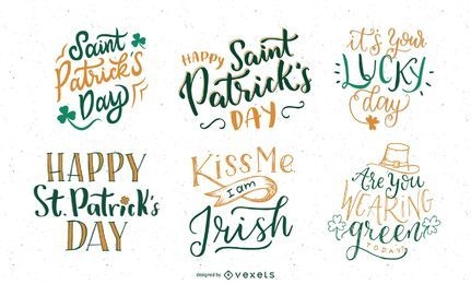 Saint Patrick's Day lettering set