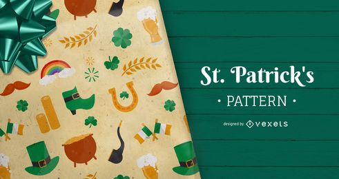 Patrón de elementos del día de San Patricio