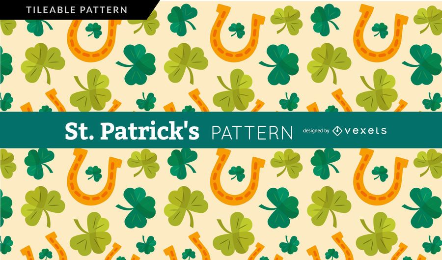 Saint Patrick's shamrock and horseshoe pattern Saint Patrick's shamrock and horseshoe pattern