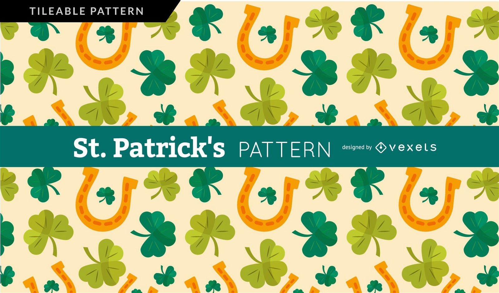 Saint Patrick's shamrock and horseshoe pattern