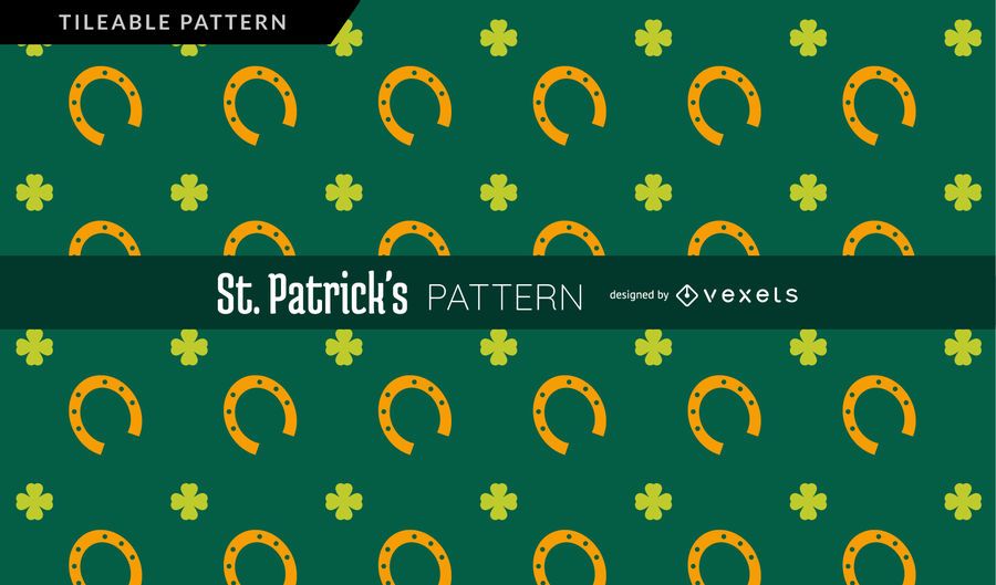 Four leaf clover and horseshoe pattern Four leaf clover and horseshoe pattern