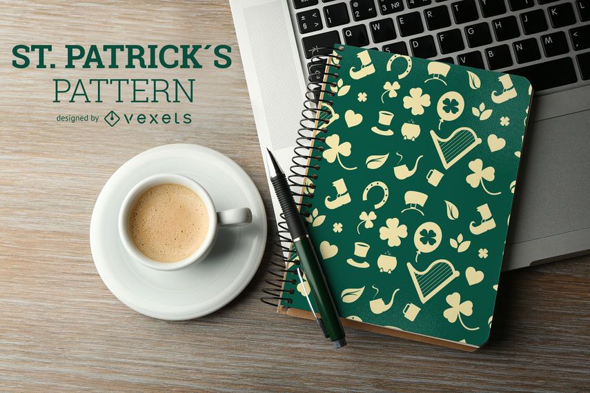 Irish elements silhouette pattern Irish elements silhouette pattern