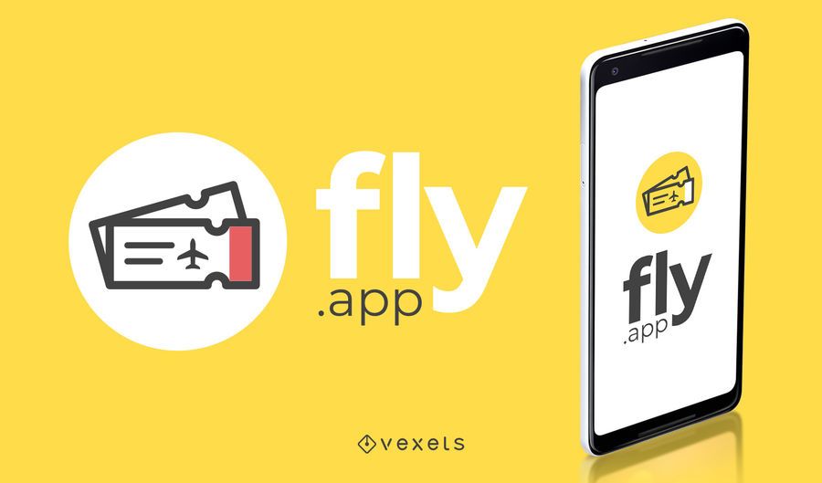 Fly app travel logo design Fly app travel logo design