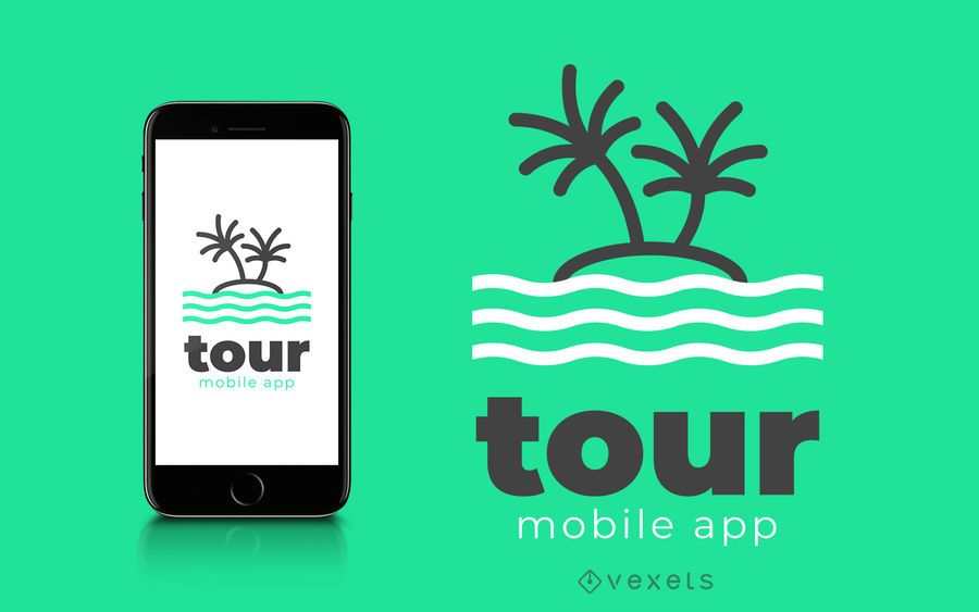 Tour mobile app logo design Tour mobile app logo design
