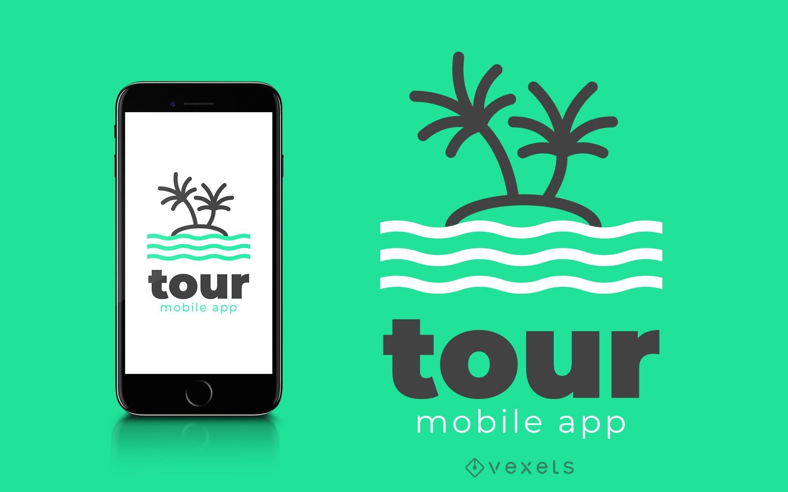 Tour diseño de logotipo de aplicación móvil