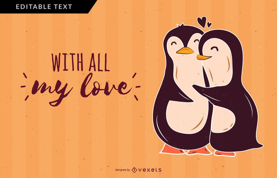 Los pingüinos aman diseño vectorial Los pingüinos aman diseño vectorial