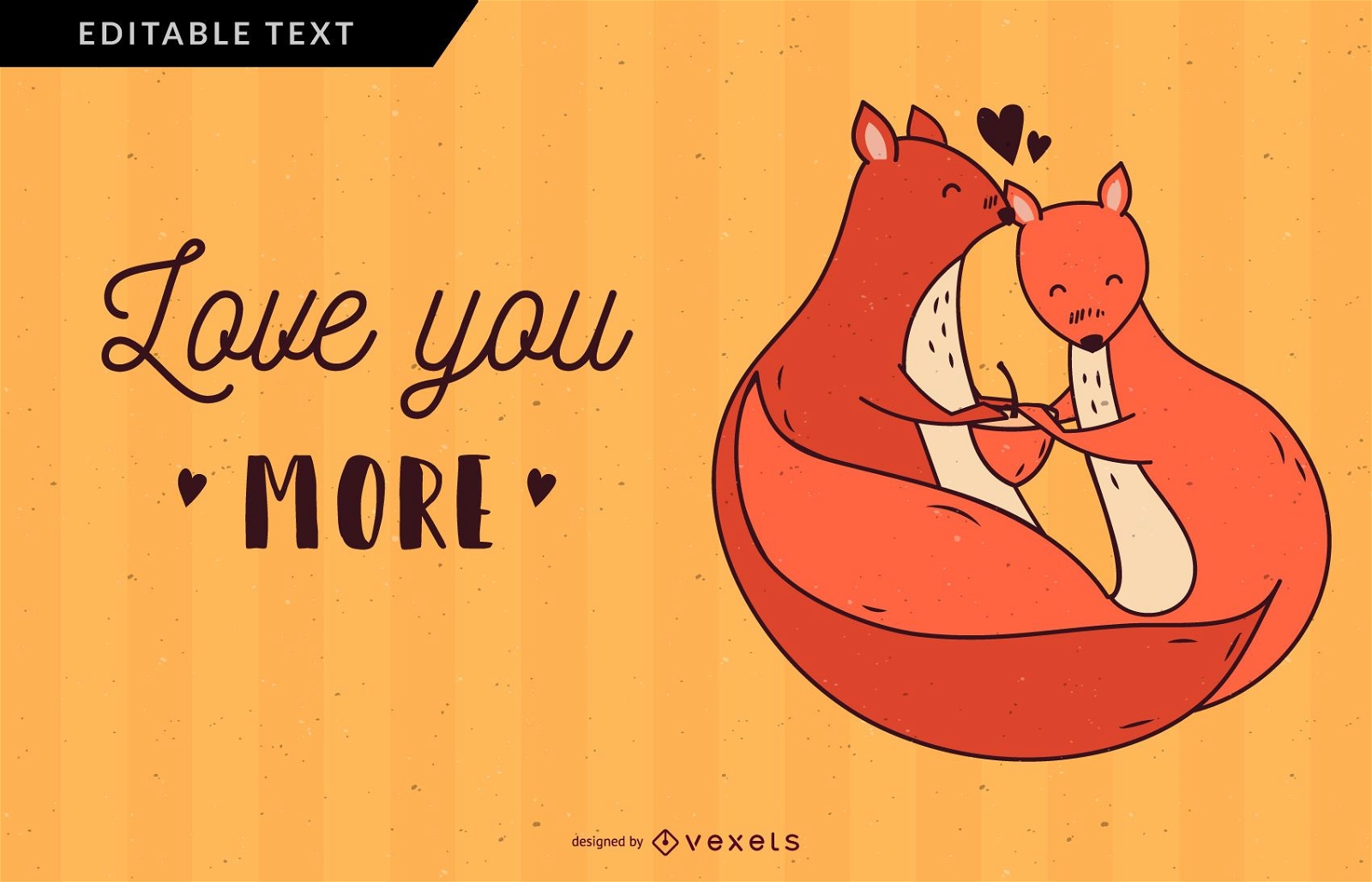 Love you more squirrel illustration