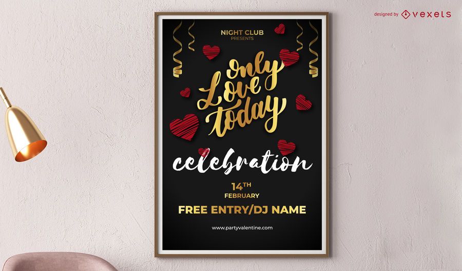 Valentine night club party invitation Valentine night club party invitation