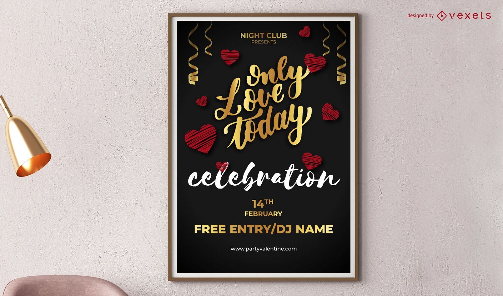 Valentine night club party invitation