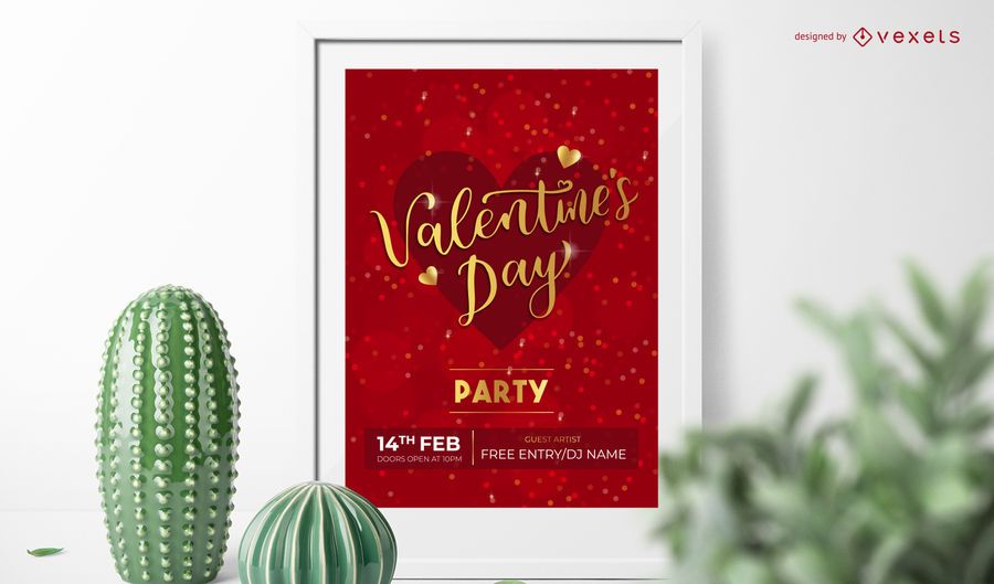 Diseño de invitación de fiesta de San Valentín Diseño de invitación de fiesta de San Valentín