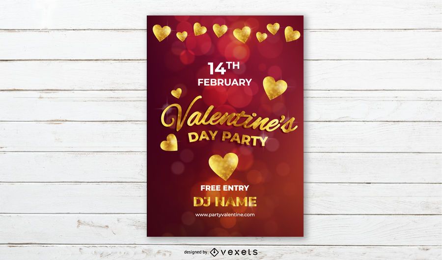 Diseño de la bandera del partido del día de San Valentín Diseño de la bandera del partido del día de San Valentín